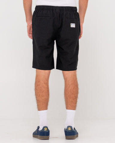 Man wearing Overtone Elastic Short in Black