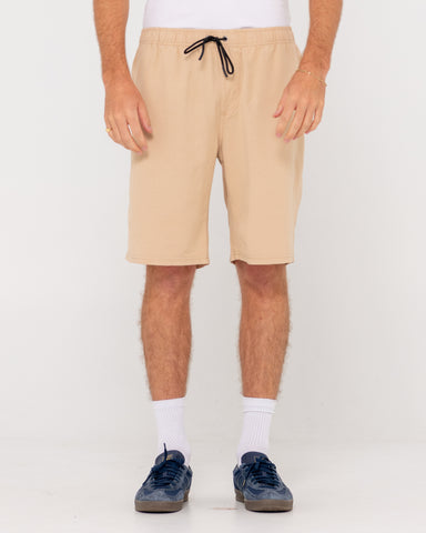 Man wearing Overtone Elastic Short in Light Fennel