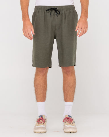 Man wearing Overtone Elastic Short in Savanna