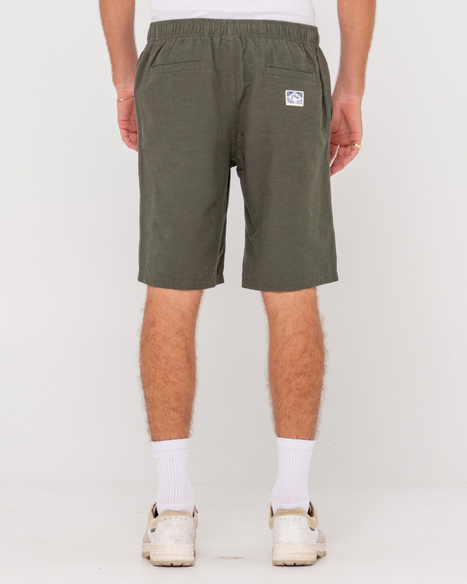 Overtone Elastic Waist Linen Short Savanna Rusty Australia