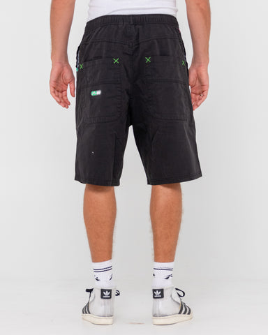 Man wearing Wear Eva Elastic Short in Black