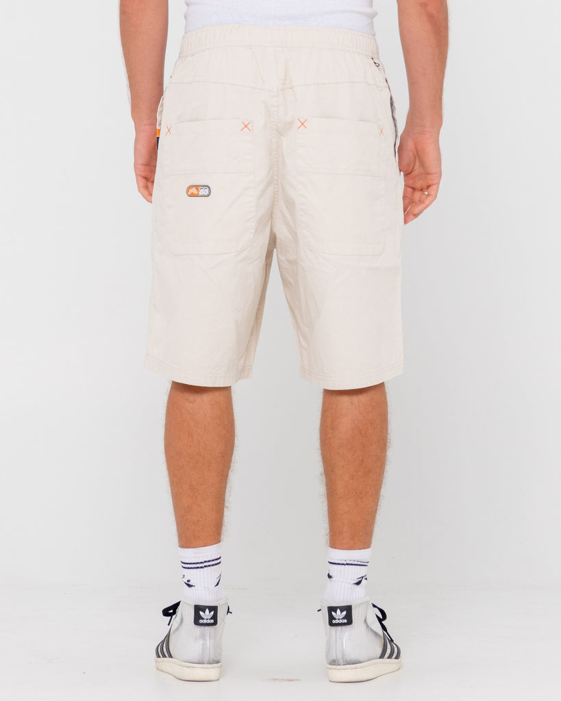 Wear Eva 22" Elastic Waist Baggy Short Oatmeal Rusty Australia