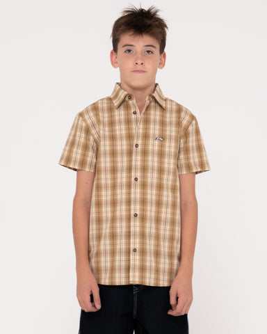 Boy wearing Datsun Check Short Sleeve Shirt Boys in Java