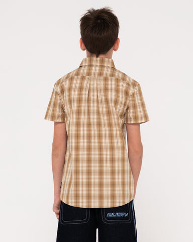 Boy wearing Datsun Check Short Sleeve Shirt Boys in Java