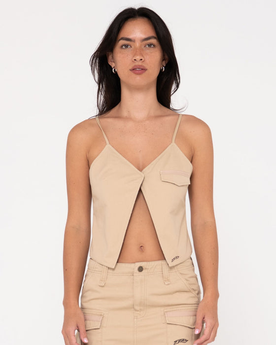 woman-wearing-tank-girl-reversible-cargo-cami-in-oatmilk