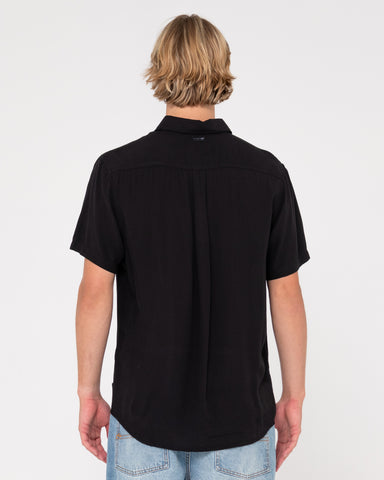 Man wearing Razor Blade 2.0 Short Sleeve Shirt in Black