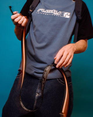 Mens Flip Daddy Belt in Black / Persimmon Orange