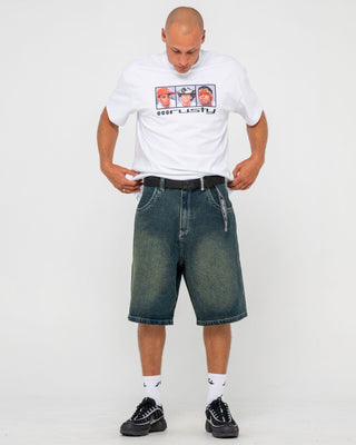 Mens Jagged Webbing Belt in Black