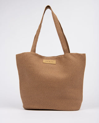 Womens Gisele Straw Beach Bag in Choc / Honey