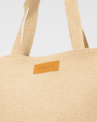 Womens Gisele Straw Beach Bag in Natural / Caramel