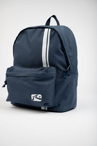 Mens White Lines Backpack in Navy Blue