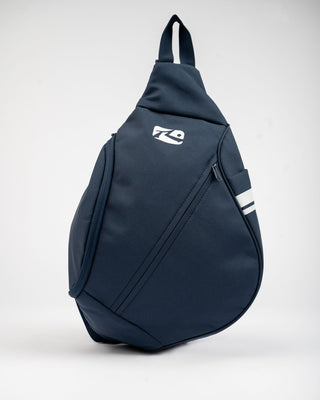Mens White Lines Sling Bag in Navy Blue