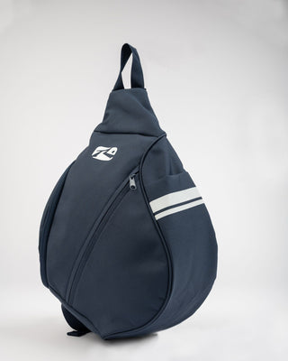 Mens White Lines Sling Bag in Navy Blue