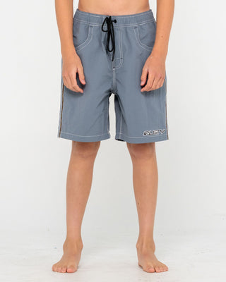 Boy wearing Flip Daddy Boardshort Boys in China Blue