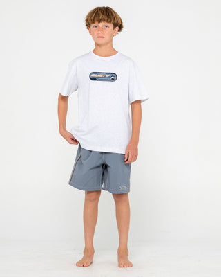 Boy wearing Flip Daddy Boardshort Boys in China Blue