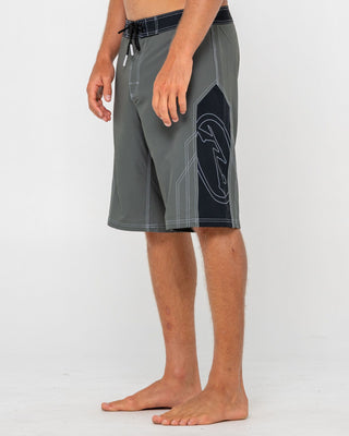 Man wearing Tombstones Fixed Waist Boardshort in Army Green