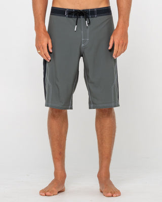 Man wearing Tombstones Fixed Waist Boardshort in Army Green