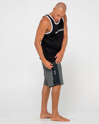 Man wearing Tombstones Fixed Waist Boardshort in Army Green