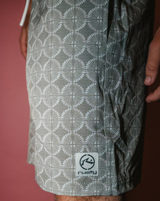 Man wearing All Over Elastic Waist Boardshort in Abbey Stone