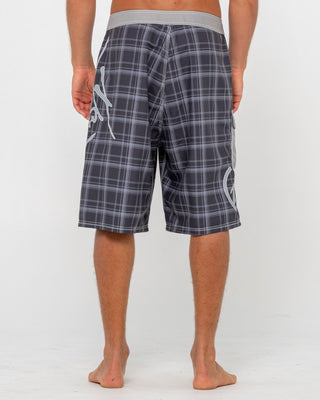Man wearing Hoodus Fixed Waist Boardshort in Black