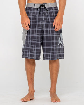Man wearing Hoodus Fixed Waist Boardshort in Black