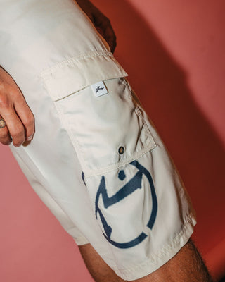 Man wearing Hoodus Fixed Waist Boardshort in Cream