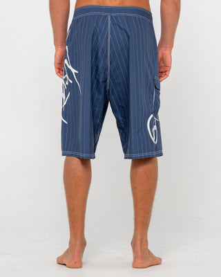 Man wearing Hoodus Fixed Waist Boardshort in Navy Blue