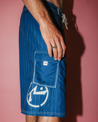 Man wearing Hoodus Fixed Waist Boardshort in Navy Blue
