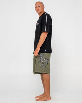 man-wearing-hoodus-fixed-waist-boardshort-in-slate