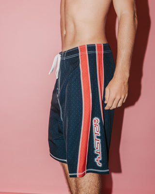 Man wearing Cybernate Fixed Waist Boardshort in Black