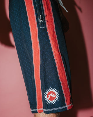 Man wearing Cybernate Fixed Waist Boardshort in Black