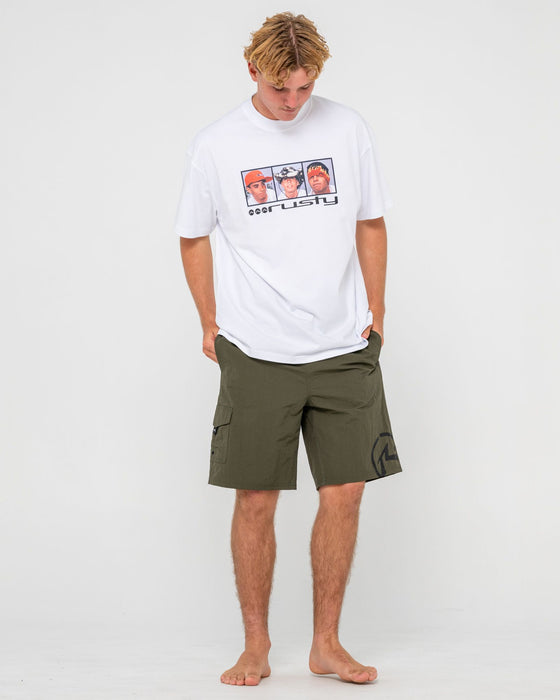 man-wearing-peek-show-hybrid-waist-boardshort-in-army-green