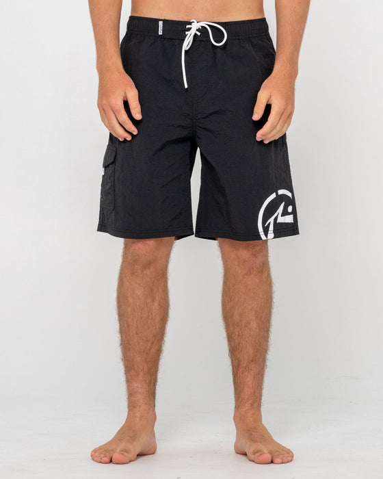 man-wearing-peek-show-hybrid-waist-boardshort-in-black