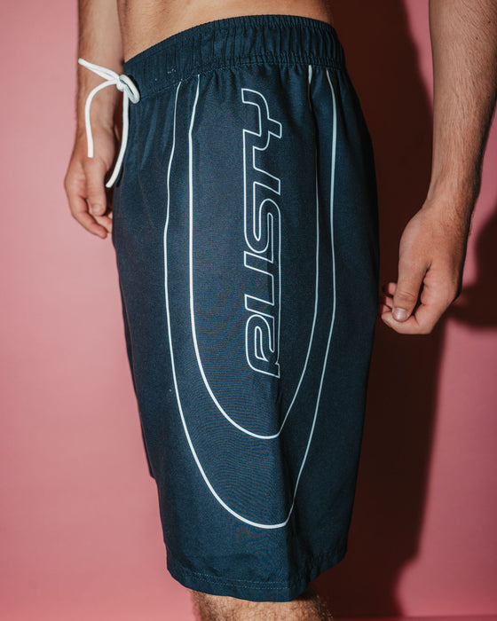 man-wearing-charger-elastic-waist-boardshort-in-black