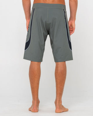 Man wearing Charger Fixed Waist Boardshort in Army Green