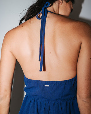 Woman wearing Sienna Mini Dress in Navy