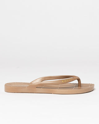 Womens Sandbar Thong in Taupe / Gold