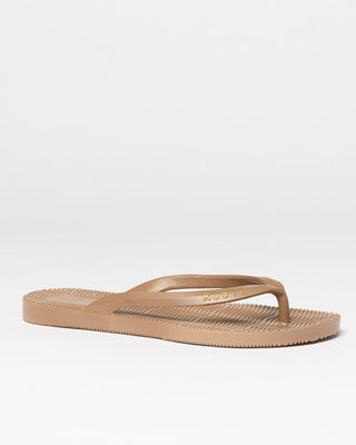 Womens Sandbar Thong in Taupe / Gold