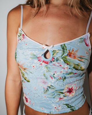 Woman wearing Kehlani Cami Top in Kehlani Print