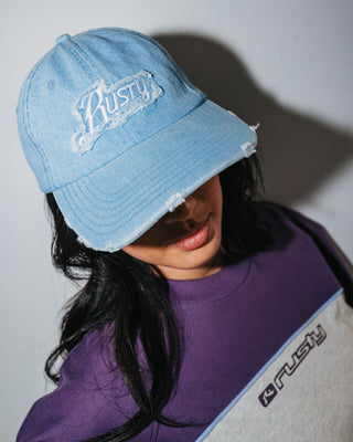 Womens Beta Denim Dad Cap in Sky Blue