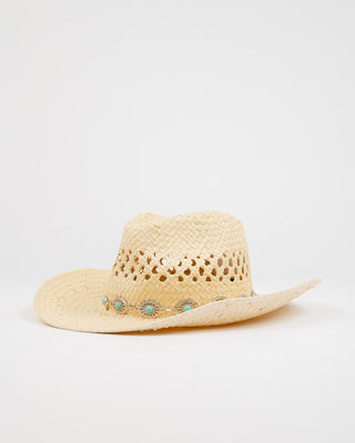 Womens Howdy Cowboy Straw Hat in Natural 2