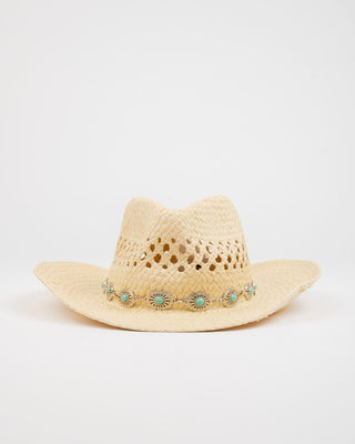 Womens Howdy Cowboy Straw Hat in Natural 2