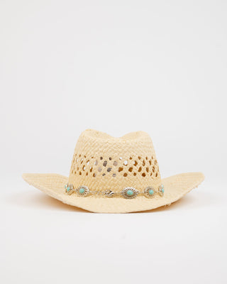 Womens Howdy Cowboy Straw Hat in Natural 2