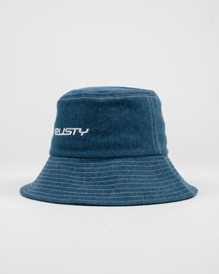 Womens Miss Me Denim Bucket Hat in Deep Sea Blue 1