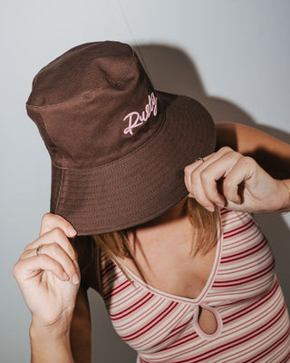 Womens Crush Reversible Bucket Hat in Pinecone