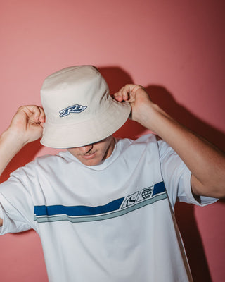 Mens Kick Flip Reversible Bucket Hat in China Blue 1