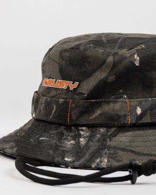 Mens Stringer Bucket Hat in Grey Camo