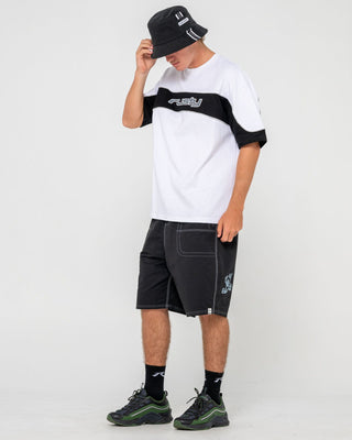 Mens Tri State Bucket Hat in Washed Black