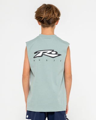 Boy wearing Registered Muscle Boys in Slate