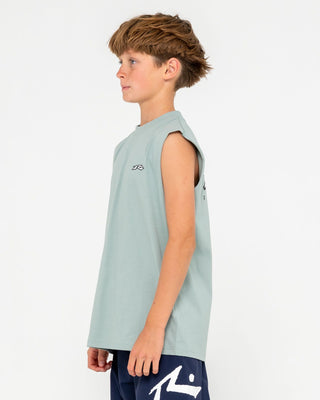 Boy wearing Registered Muscle Boys in Slate